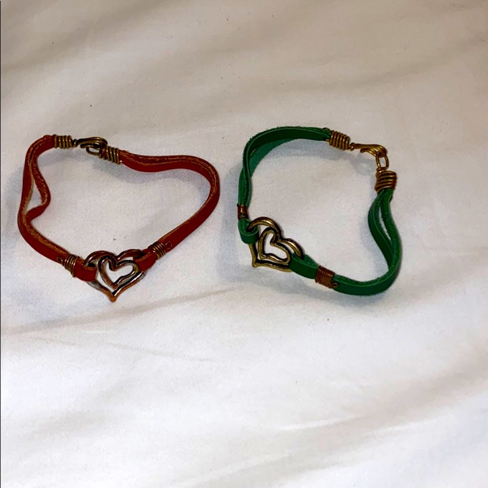 Heart leather bracelets